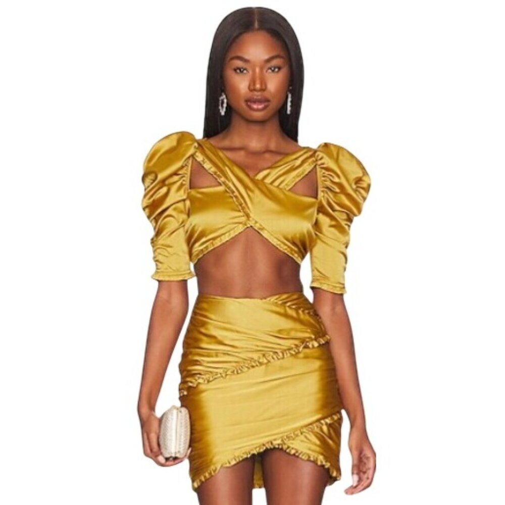 For The Love & Lemons Ruffle Alia Mini Skirt Size Small - Picture 6 of 16